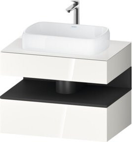 Duravit Waschtischunterschrank Qatego in Grau mit weißer Nische, glänzend, B/T/H: 80 x 55 x 60 cm - Bild 1