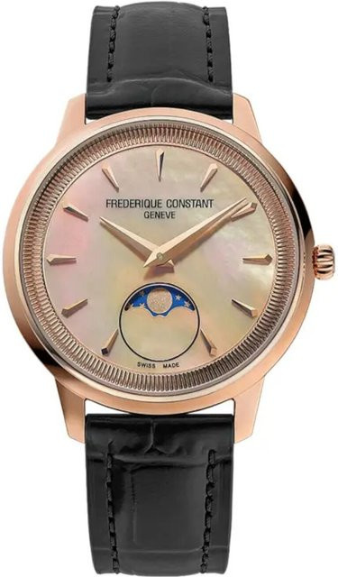 Frederique Constant Damenuhr, Mondphase, Quarz, Edelstahl, 34 mm, Silber, Roségold - Bild 1