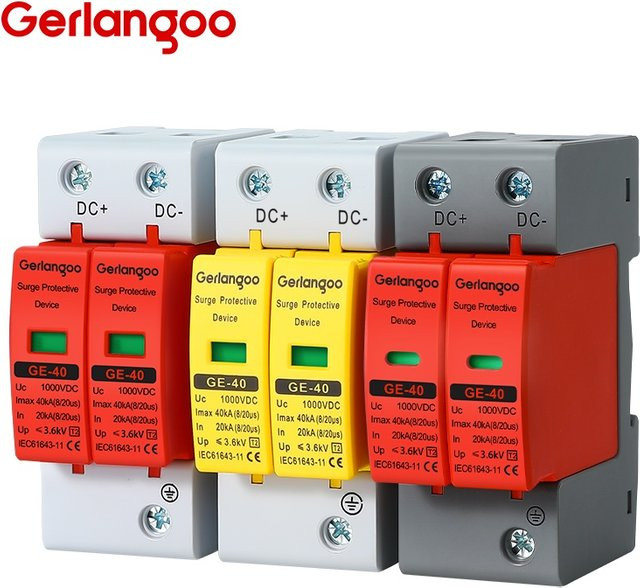 Gerlangoo SPD 2P DC Überspannungsschutz Ableiter für 500V bis 1000V 20KA bis 40KA in Multicolour - Bild 1