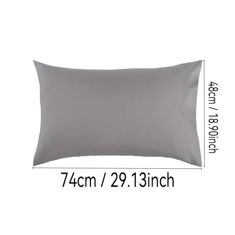 Ein Stück Kissenbezug aus 100 % Baumwolle in Grau mit Umschlagverschluss, B/H: 48,0 x 74,0 cm - Bild 2