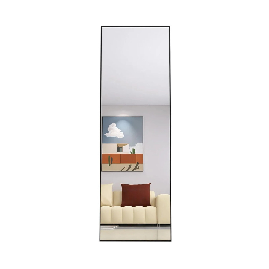 PXloue Ganzkörperspiegel als Standspiegel mit Aluminiumrahmen in Schwarz, Höhe: 150 cm, Breite: 40 cm - Bild 2