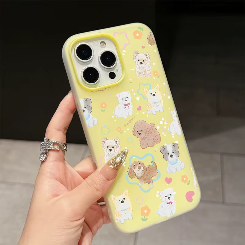 Handyhülle mit niedlichem Welpen-Muster für iPhone 11 bis iPhone 17 Pro Max als Soft Cover - Bild 2