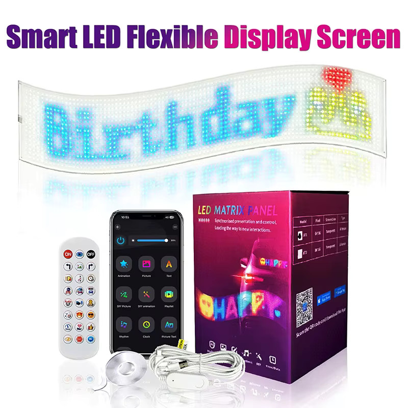 OEING LED Transparente Folie RGB Flexibler Transparenzkristall Selbstklebend für Glasflächen - Bild 5