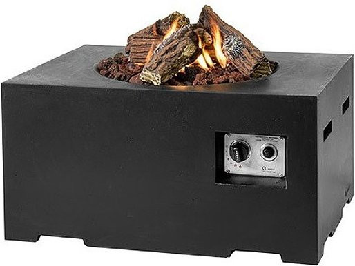 Happy Cocooning Feuertisch rechteckig in Schwarz aus Verbundstoff, B/T/H: 80 x 60 x 40 cm - Bild 1