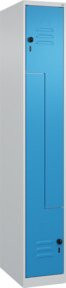 C+P Z-Spind Classic PLUS Garderobenschrank mit 2 Fächern, Grau/Blau, H x B x T: 185 x 30 x 50 cm - Bild 1