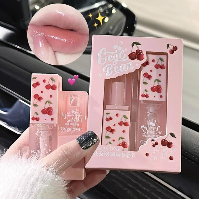 XYNN Lippenbalsam und Lippenöl Set Kirsch, Brown, Hyaluronsäure - Bild 1