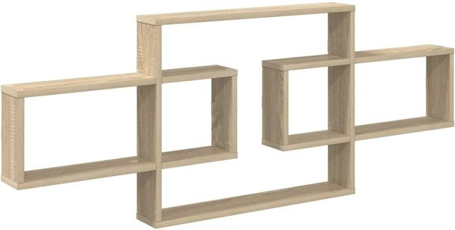 vidaXL Wandregal Sonoma-Eiche aus Holzwerkstoff, Farbe Beige/Braun, B/H/T: 130 x 50 x 10 cm - Bild 1