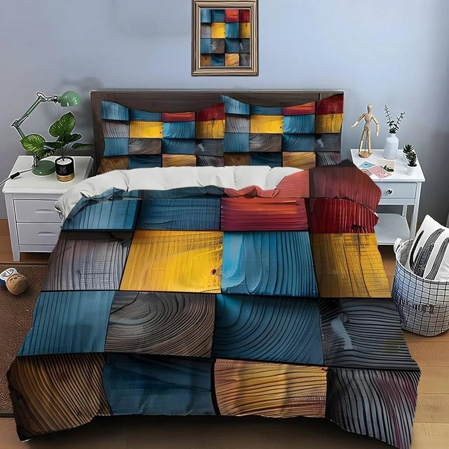 Bettwäsche-Set ASA2 mit 3D-Wabenstruktur und Farbverlauf, Mikrofaser-Polyester, Mehrfarbig, B/H: 135 x 200 cm - Bild 1