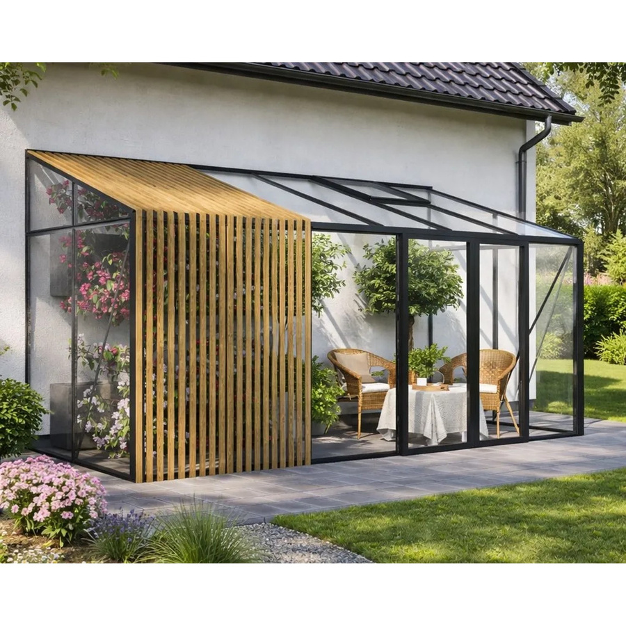Bloomcabin Wandgewächshaus GHLTAF10 mit Accoya und Sicherheitsglas, Schwarz, Höhe: 160 cm - Bild 2