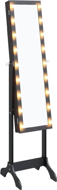 vidaXL Standspiegel mit LED in Schwarz, B/T/H: 34 x 14 x 146 cm - Bild 1