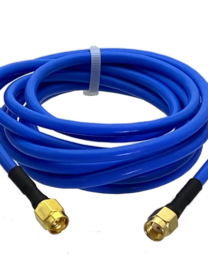 RF-Koaxialkabel Pigtail RG402 mit SMA-Stecker auf RP-SMA-Buchse, Blau, Länge: 20 m - Bild 3