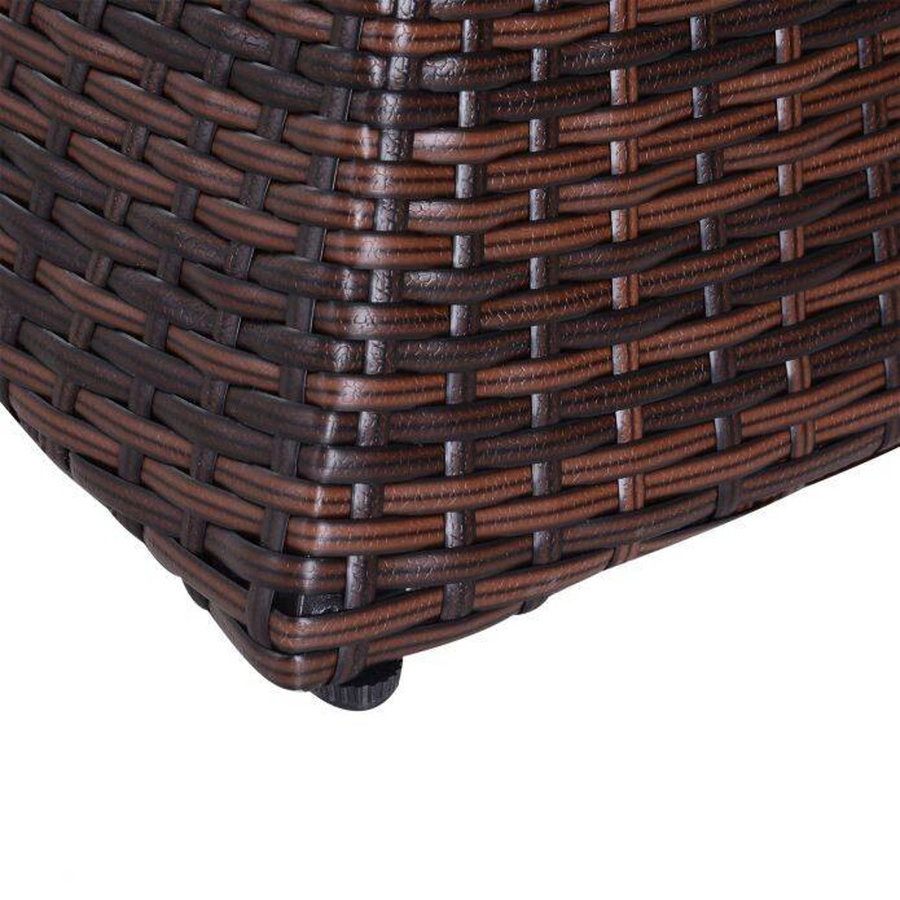 Outsunny Gartentisch aus Polyrattan und Metall in Braun, quadratisch, B/T/H: 54 x 54 x 55 cm - Bild 2