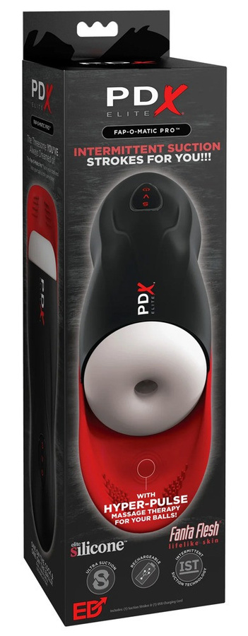 PDX Elite Masturbator Fap-O-Matic Pro mit Vibro-Hodenstimulator in Schwarz - Bild 3