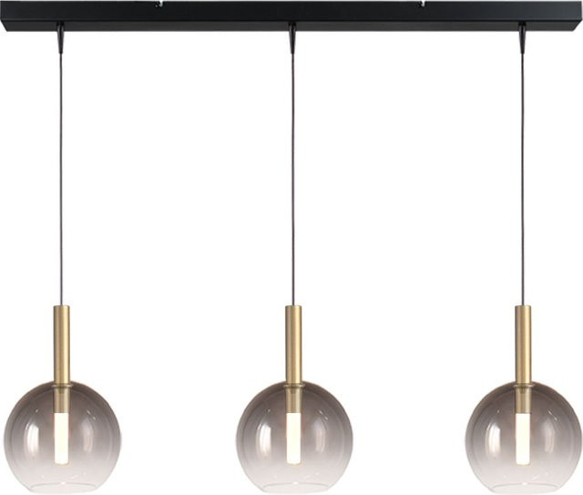 Masterlight Lido LED-Pendelleuchte 3-flammig in Gold und Rauchglas - Bild 1