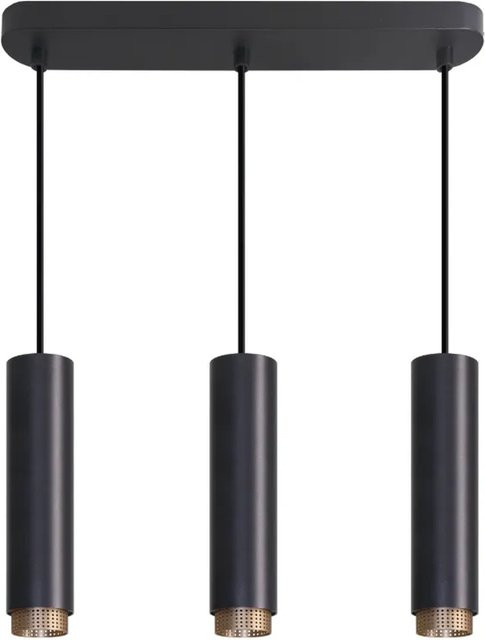 LUXULA Pendelleuchte 3-flammig modern in Schwarz und Gold, E27 Hängelampe aus Aluminium für Esstisch und Wohnzimmer - Bild 1
