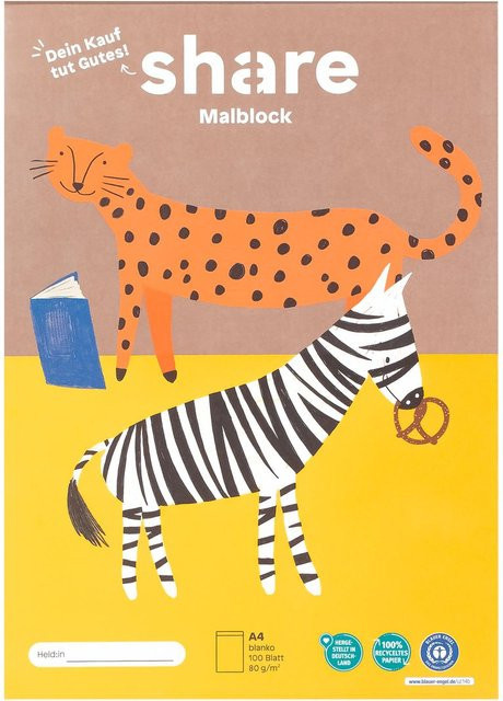 share Malblock A4 in Weiß mit 100 Blatt - Bild 1