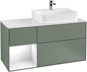 Villeroy & Boch Finion Waschtischunterschrank mit Abdeckplatte und Regalfach in Weiß, B/T/H: 120 x 50,1 x 50,1 cm - Bild 1