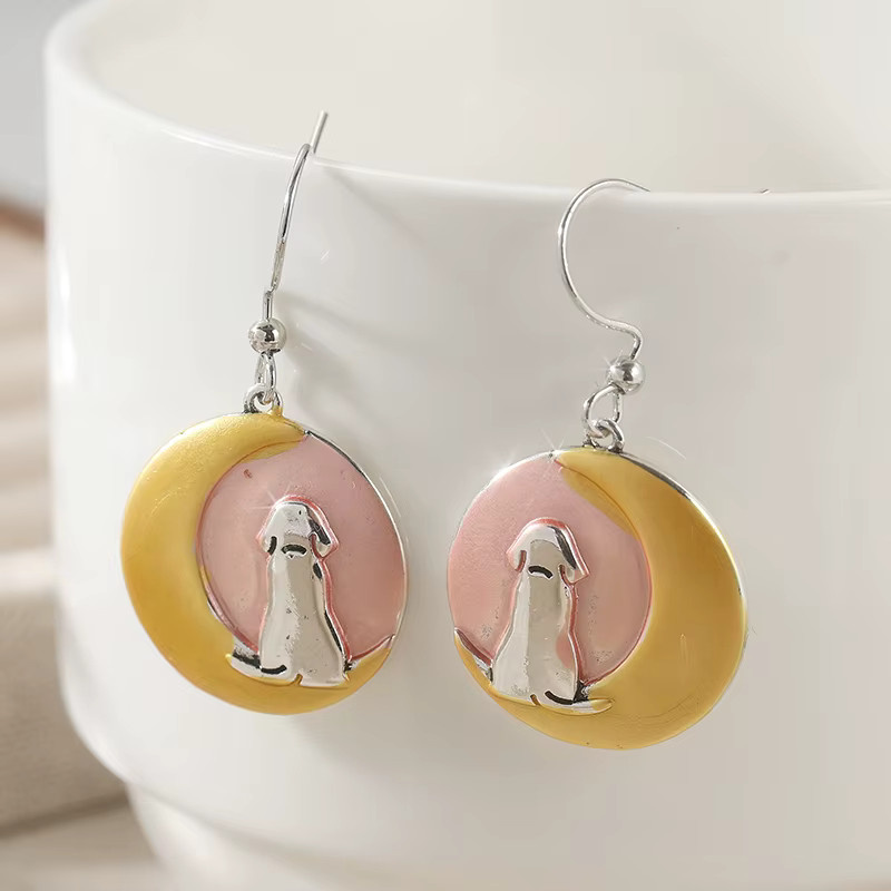 YoYo Ohrringe, Hunde-Mond-Tropfen, Bicolor, Damen - Bild 2