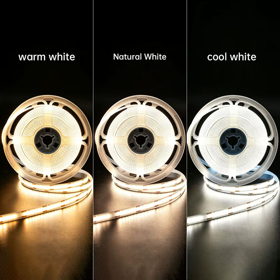 FastDeng USB 5V COB LED-Band mit 320 LEDs/m, dimmbar mit 3-Tasten-Dimmer, selbstklebend, Breite: 8 mm - Bild 3