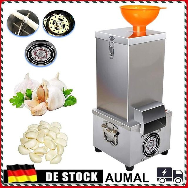 Eurhowing Elektrische Knoblauchschälmaschine, Kommerzielle Automatische Knoblauchschalenentferner, Silber, 25kg/h - Bild 1