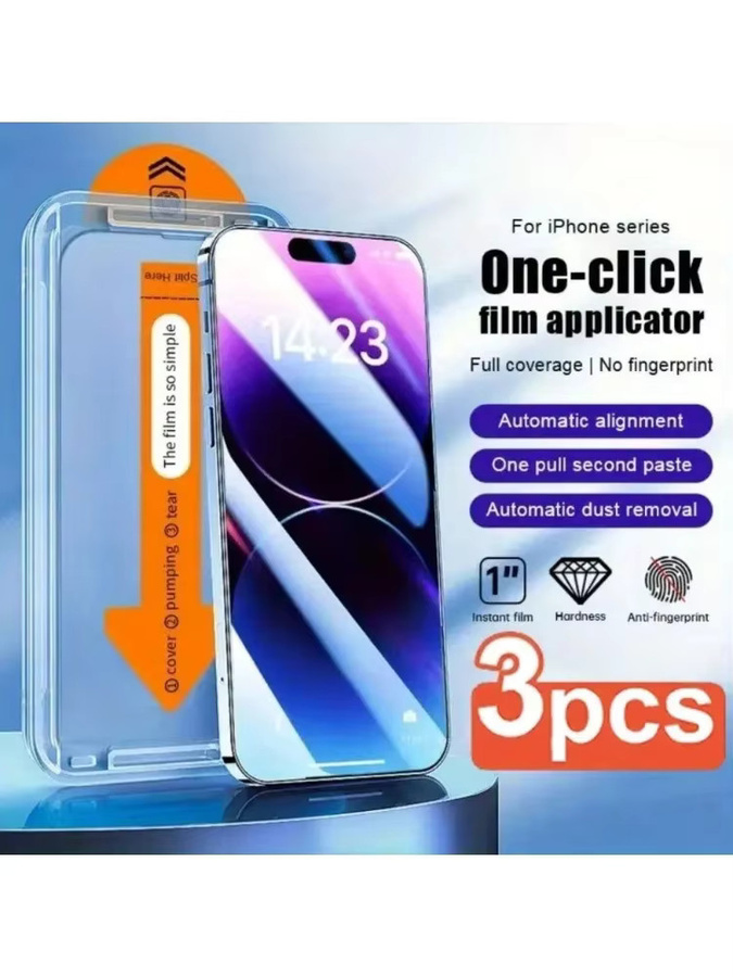 DIXSG 3-teiliges HD-Displayschutz-Set aus gehärtetem Glas für iPhone 17 16 15 14 13 12 11 Pro Max Plus XR XS, transparent, staubfreie Installation - Bild 5