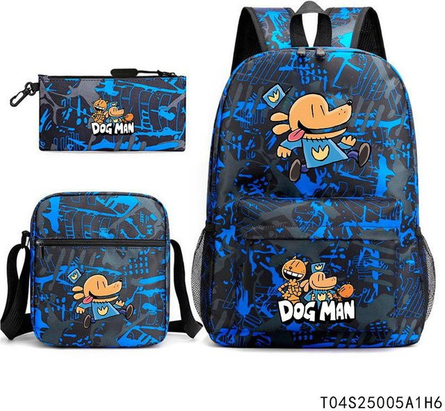 3-teiliges Schulrucksack-Set in Blau aus Oxford-Stoff mit Schultasche und Federmäppchen - Bild 1