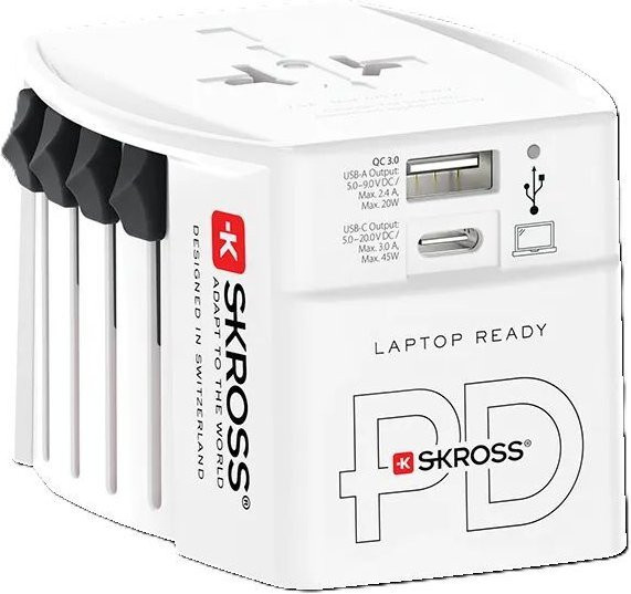 SKROSS Multiadapter MUV USB AC45PD mit USB-C und USB-A Anschlüssen in Weiß - Bild 1