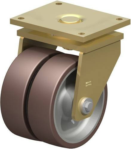 Blickle Doppel-Lenkrolle LSD-GB 252K in Silber und Braun mit 250 mm Rad-Durchmesser und einer Tragfähigkeit von max. 3700 kg - Bild 1