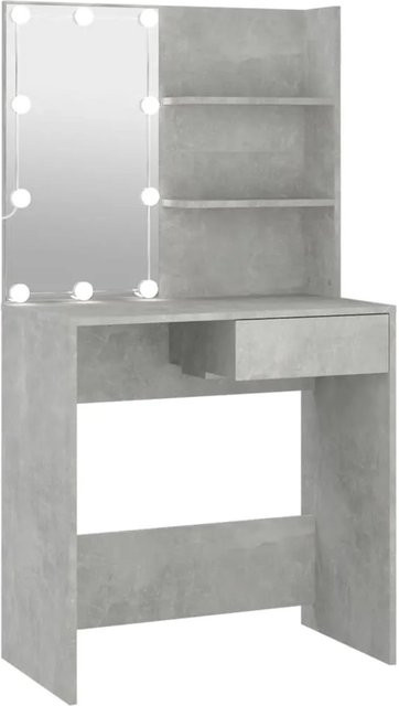 vidaXL Schminktisch mit LED in Betongrau, B/T/H: 74,5 x 40 x 141 cm - Bild 1