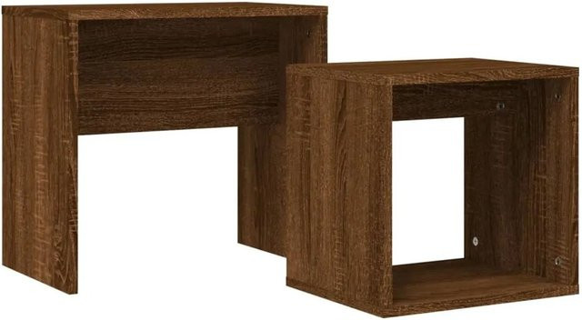 vidaXL Satztische 2er Set in Braun Eichen-Optik aus Holzwerkstoff mit modernem Design, Rechteckig - Bild 1