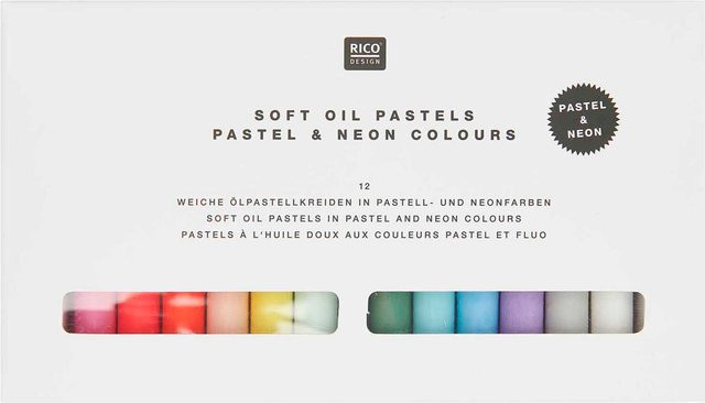 Rico Design Ölpastellkreide in Pastell und Neon mit 12 Farben in Multicolour - Bild 1