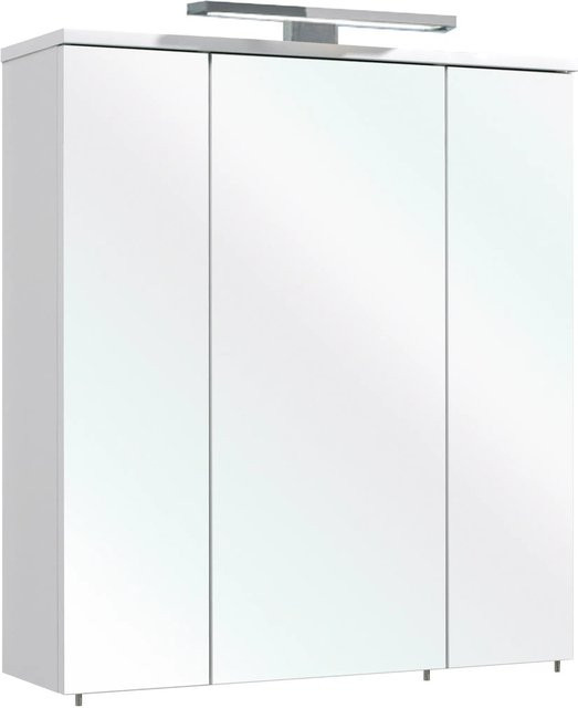 Pelipal Spiegelschrank Weiß glänzend mit internen Regalen Breite: 65 cm, Höhe: 72 cm - Bild 1