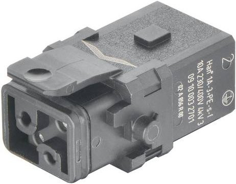 Harting Stifteinsatz 09100032701 mit 3 Schrauben in Schwarz aus Kunststoff - Bild 1