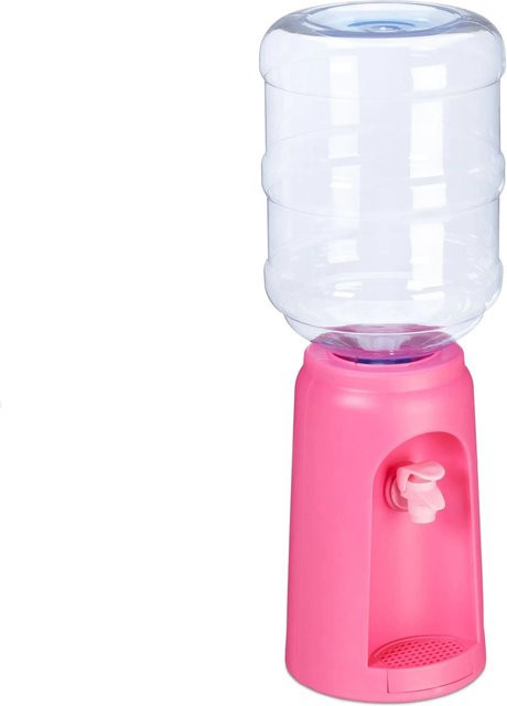 Relaxdays Wasserspender aus Kunststoff in Pink ohne Strom, Höhe: 47,5 cm, Breite: 17 cm, Gewicht: 400 g - Bild 1