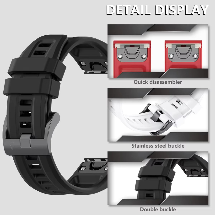 QuickFit Uhrenarmband Silikon, Schwarz, Unisex - Bild 1