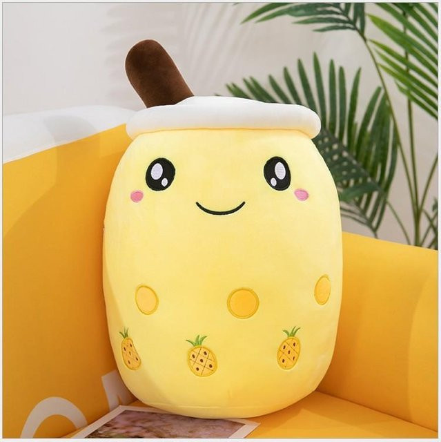 Bubble Tea Plüschtier Boba Milchtee, Kuscheltier Kissen, 24cm - Bild 1