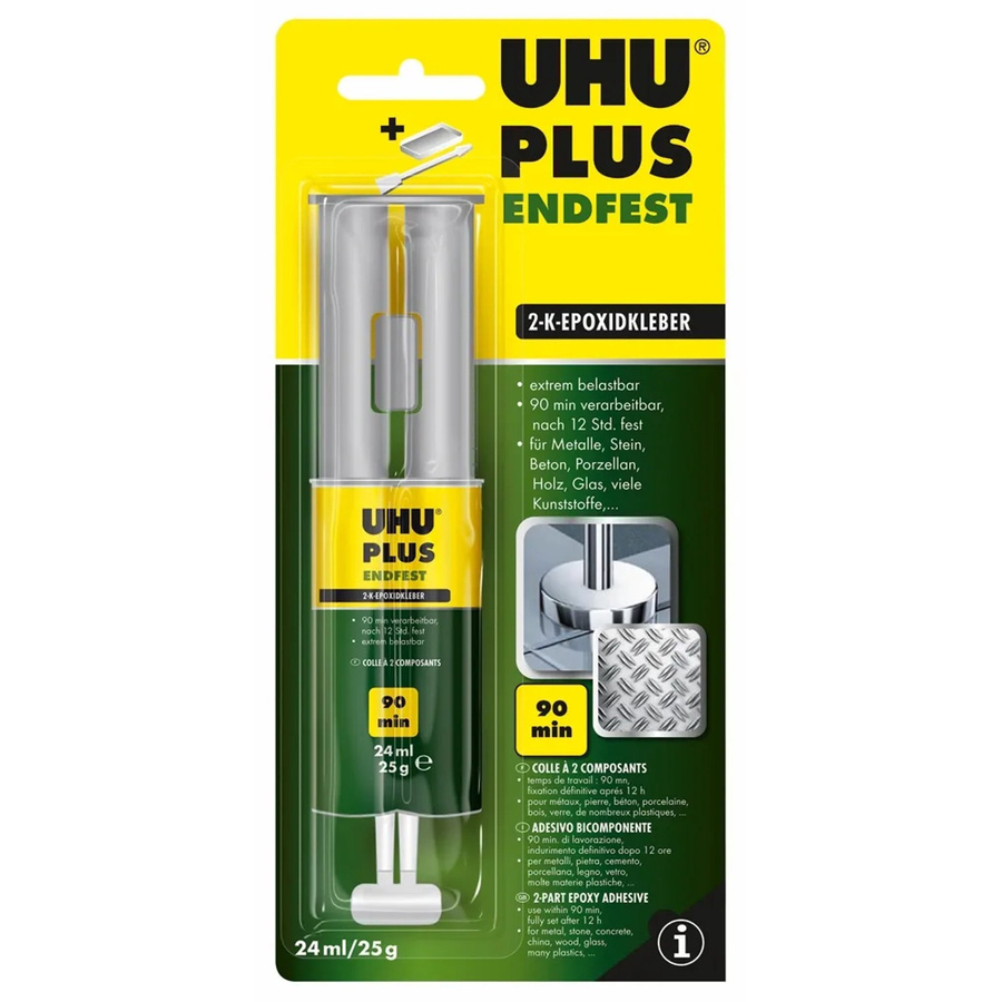 UHU Plus Endfest 2-K-Epoxidkleber in der Doppelkammerspritze, transparent, 25 g - Bild 2