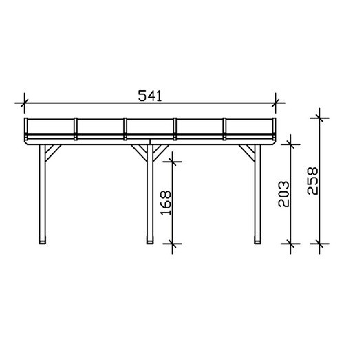 Skanholz Terrassenüberdachung Andria aus Leimholz Eiche hell mit Polycarbonat-Dach B: 541 cm - Bild 3