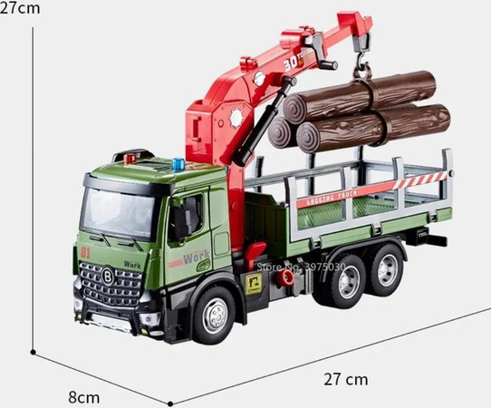 Linyi toy car Holz-Transportfahrzeug Modellspielzeug, Kranfahrzeug, mit Geräusch, grau, ab 14 Jahre