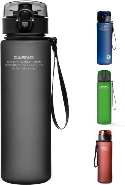 FEB.WIND Wasserflasche mit Verschlussknopf in Grau, 20 Unzen, auslaufsicher und mattiert für Sport, Yoga und Büro - Bild 1