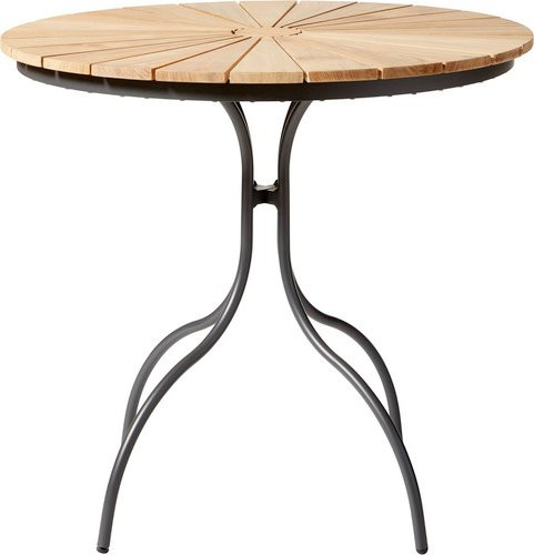 Cinas Garten-Kaffeetisch Ellen aus Teakholz in Grau, Durchmesser: 80 cm, Höhe: 73 cm - Bild 1