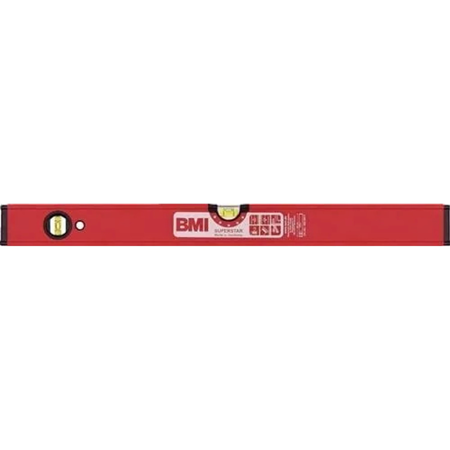 BMI Wasserwaage SUPERSTAR aus Aluminium in Rot mit Magnet, Länge: 100 cm - Bild 2