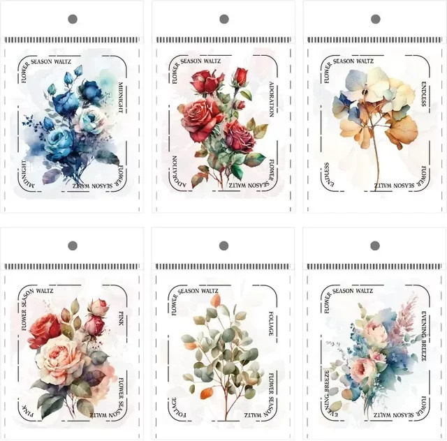 20 Stück Vintage Aufkleber in Multicolour für DIY-Projekte und Sammelalben, rund, 140 x 95 mm - Bild 1