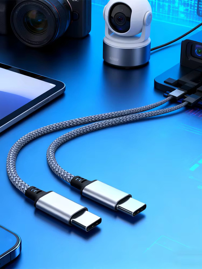 PD60W Typ-C zu C Schnellladekabel und Verlängerungskabel kompatibel mit iPhone 15, Xiaomi, Samsung, Kameras und Laptops - Bild 6