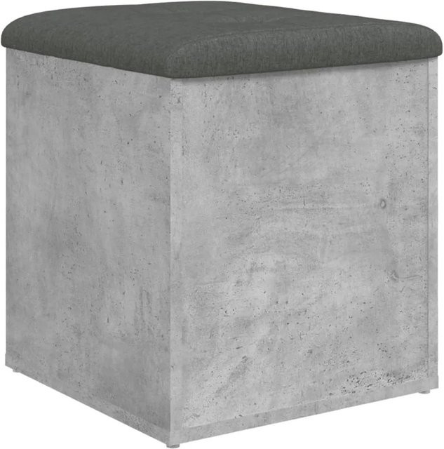 DELUKE Sitzbank JONA mit Stauraum in Betongrau, Aufbewahrungsbank für Flur und Wohnzimmer, B/T/H: 42 x 42 x 45 cm - Bild 1