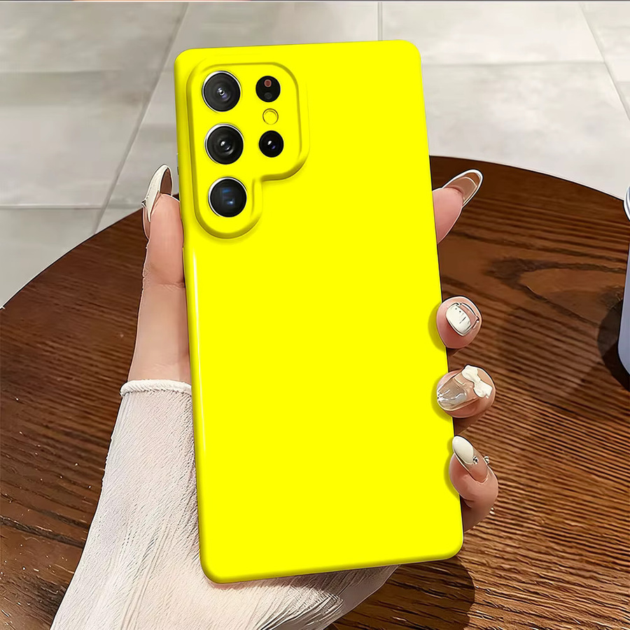 Stoßfeste Doppelschicht Handyhülle für Samsung Galaxy S26 S25 S24 S23 Ultra Plus in Fluoreszierendem Gelb - Bild 3