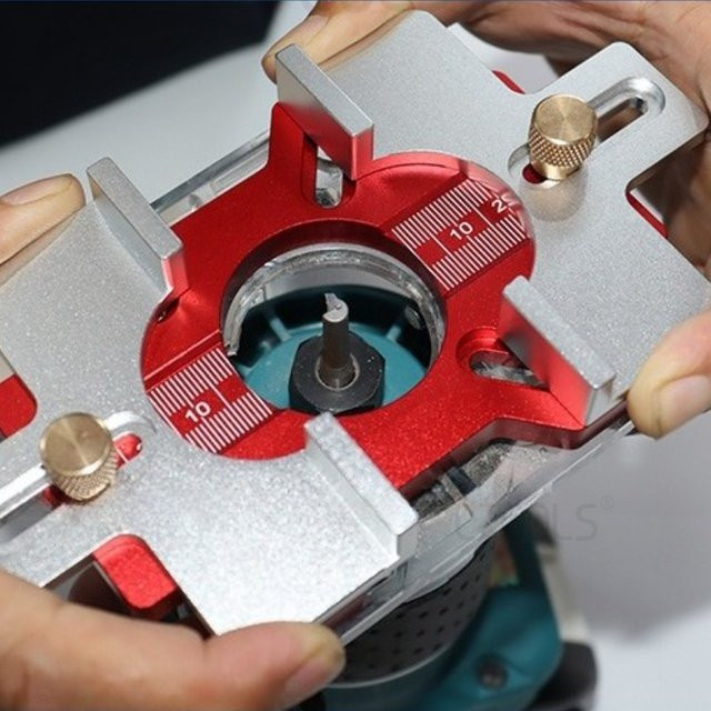 LTOOLS 2-in-1 Schlitz Positionierungsplatte aus Aluminiumlegierung für Holzbearbeitung und Schubladengriffe - Bild 1