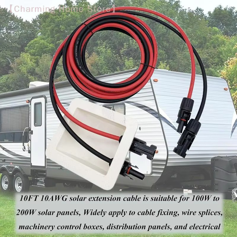 Wetterfeste Solarstecker-Eingangsverschraubung mit Verlängerungskabel, IP68 wasserdichtes Gehäuse für Wohnmobile, Dach und PV-System, Farbe: Weiß - Bild 2