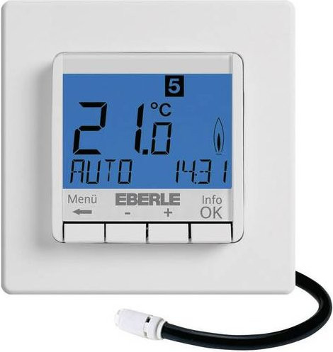 Eberle FIT-3F Raumthermostat Unterputz mit Wochenprogramm für Heizung und Bodentemperatur in Weiß und Blau - Bild 1