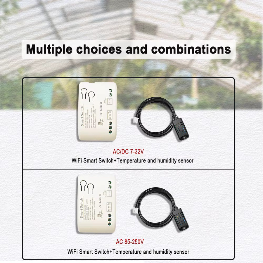 eWeLink Smart Switch zur Temperatur- und Luftfeuchtigkeitsüberwachung mit WLAN und 433 MHz RF, kompatibel mit Alexa und Google Home, Weiß - Bild 5